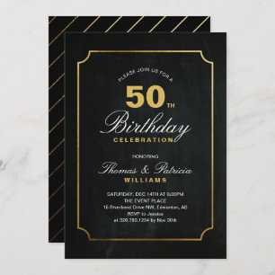 Einfache Elegant Gold 50. Geburtstag Einladung