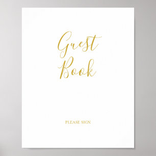 Einfache Elegant Gold Gästebuchsignatur Poster