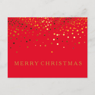 Einfache Elegant Gold Glitzer Rot Frohe Weihnachte Feiertagspostkarte