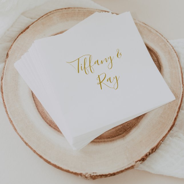 Einfache Elegant Gold Wedding Napkins Serviette (Von Creator hochgeladen)