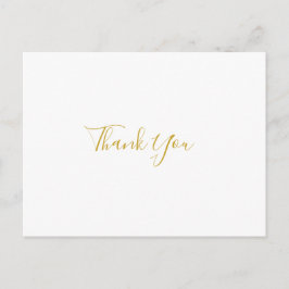 Einfache Elegant Gold Wedding Vielen Dank Postcard Postkarte