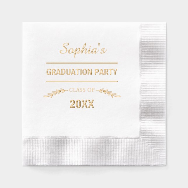 Einfache Elegant Graduation Party Servietten Mit Folie (Vorderseite)