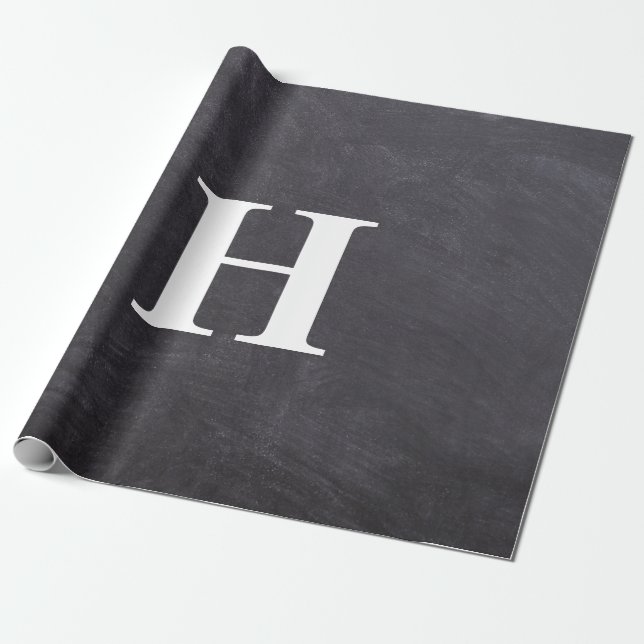 Einfache Elegant Gray White Monogram Simple Geschenkpapier (Ungerollt)