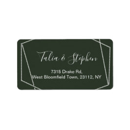 Einfache Elegant Green Wedding RSVP Rücksendeadres Adressaufkleber