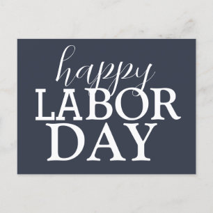 Einfache Elegant Happy Labour Day Red White Blue Postkarte