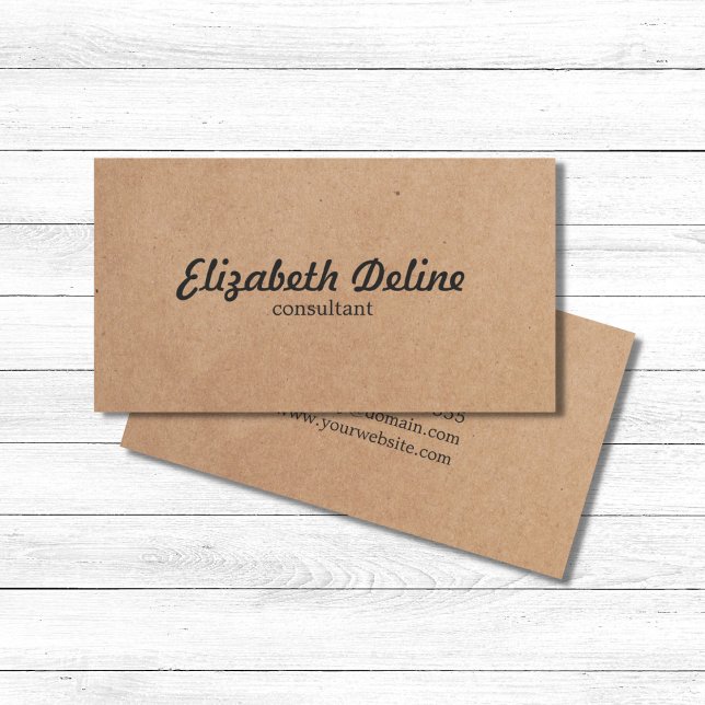 Einfache Elegant Kraft Paper Consultant Visitenkarte (Von Creator hochgeladen)