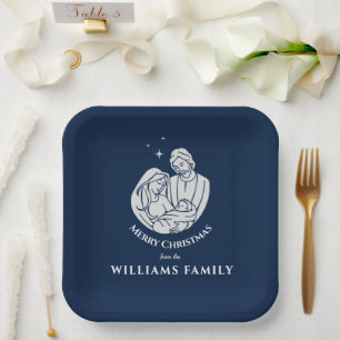 Einfache Elegant Krippe Baby Jesus Frohe Weihnacht Pappteller