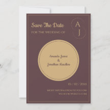 Einfache Elegant Luxus Prurple Gold Save the Date