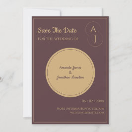 Einfache Elegant Luxus Prurple Gold Save the Date Einladung