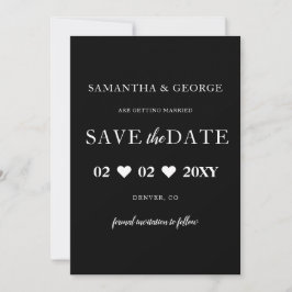 Einfache Elegant Minimal Modern Black Save the Dat Date