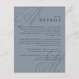 Einfache Elegant-Minimal-Monogramm-Hochzeitdetails Begleitkarte