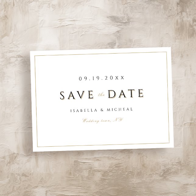 Einfache Elegant Moderner Luxus Save the Date (Simple Elegant Modern Classy Luxury Save The Date)