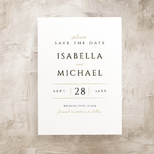 Einfache Elegant Moderner Luxus Save the Date Einladung