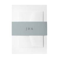 Einfache Elegant Monogram Dusty Blue