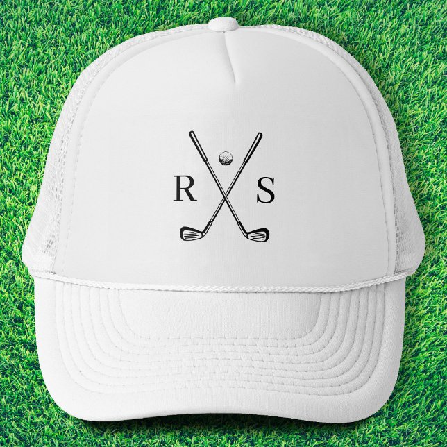 Einfache Elegant Monogram Golf Truckerkappe (Von Creator hochgeladen)