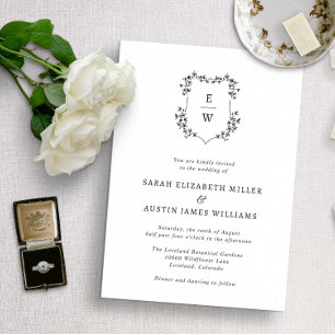 Einfache Elegant Monogram Hochzeit Einladung