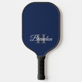 Einfache Elegant Navy Blue Monogram Custom Pickleball Schläger