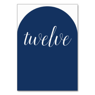 Einfache Elegant Navy Blue Rounded Tischnummer
