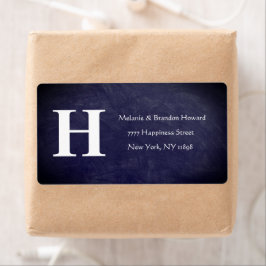 Einfache Elegant Navy Blue White Monogram Initial