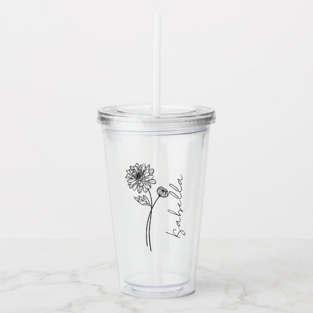 Einfache Elegant-November-Blume Acryltrinkbecher (Vorderseite)