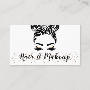 Einfache Elegant Sparkle Haar Makeup Visitenkarte