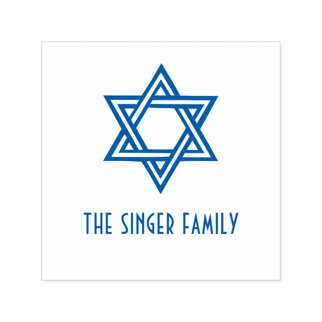 Einfache Elegant Star von David #1 Familienname Permastempel (Design)