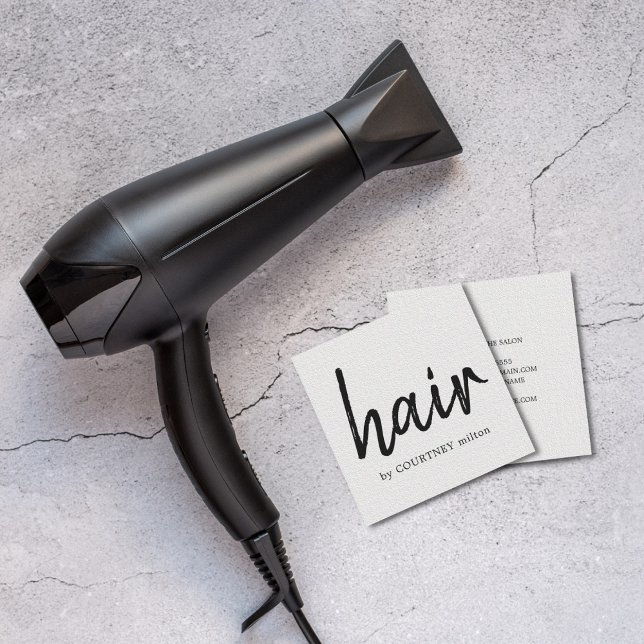 Einfache Elegant Texture White Hair Stylist Quadratische Visitenkarte (Von Creator hochgeladen)