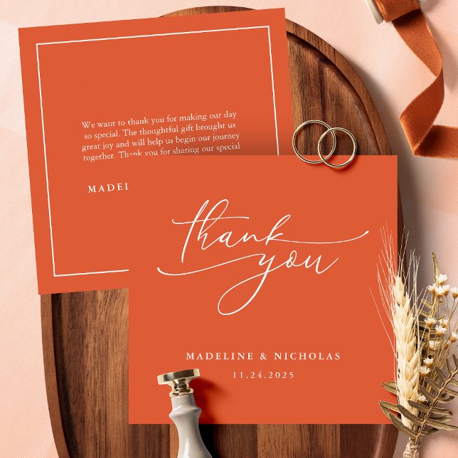 Einfache Elegant Verona Sunset Calligraphy Dankeskarte (Von Creator hochgeladen)