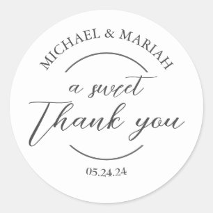 Einfache Elegant Vielen Dank Gastgeschenk Hochzeit Runder Aufkleber