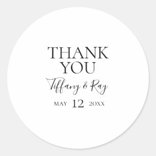 Einfache Elegant Vielen Dank Gastgeschenk Hochzeit Runder Aufkleber