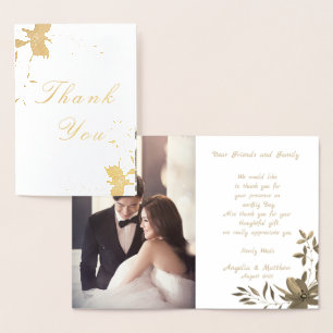 Einfache Elegant Vielen Dank Hochzeit echt Folienkarte