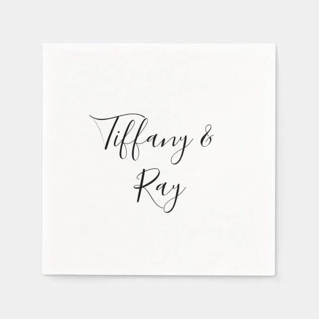 Einfache Elegant Wedding Napkins Serviette (Vorderseite)