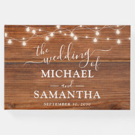 Einfache Elegant Wood Rustic Wedding Gästebuch