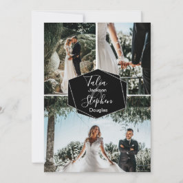 Einfache, elegante 3-Foto-Collage Einladung