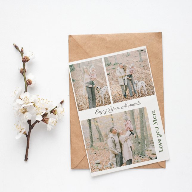 Einfache Elegante 3 Foto Collage Ferienkarte Dankeskarte (Von Creator hochgeladen)