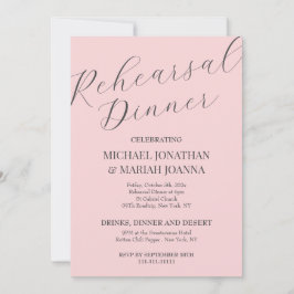 Einfache Elegante Abendessen vor der Probe Einladung