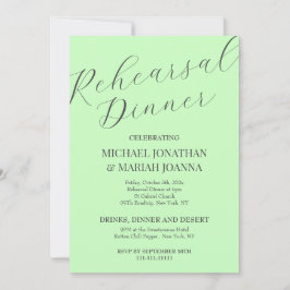 Einfache Elegante Abendessen vor der Probe Einladung