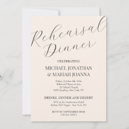 Einfache Elegante Abendessen vor der Probe Einladung