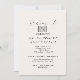 Einfache Elegante Abendessen vor der Probe Einladung