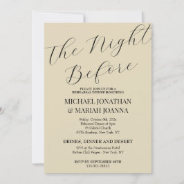 Einfache Elegante Abendessen vor der Probe Einladung