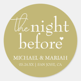 Einfache Elegante Abendessen vor der Probe Runder Aufkleber