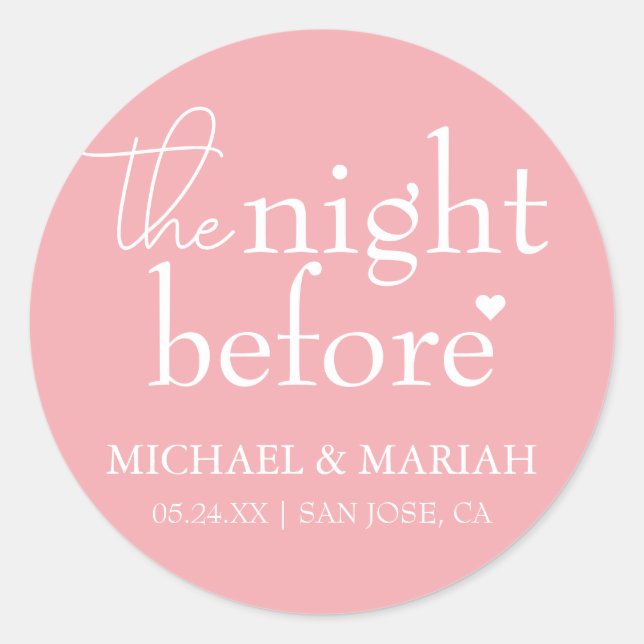 Einfache Elegante Abendessen vor der Probe Runder Aufkleber (Vorderseite)