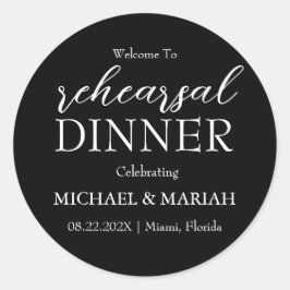 Einfache Elegante Abendessen vor der Probe Runder Aufkleber