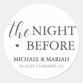 Einfache Elegante Abendessen vor der Probe Runder Aufkleber