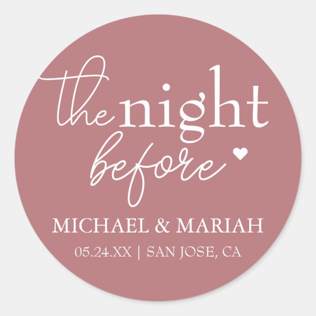 Einfache Elegante Abendessen vor der Probe Runder Aufkleber (Vorderseite)
