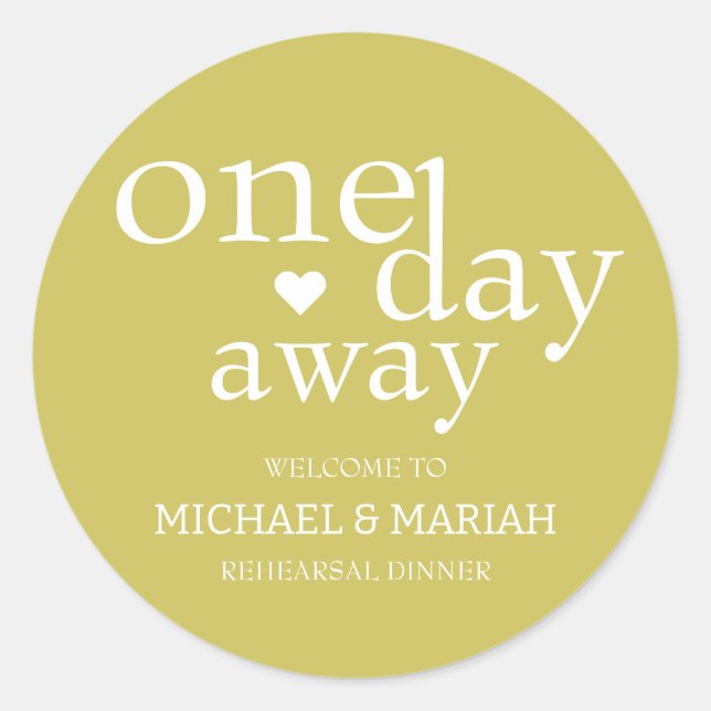 Einfache Elegante Abendessen vor der Probe Runder Aufkleber (Vorderseite)