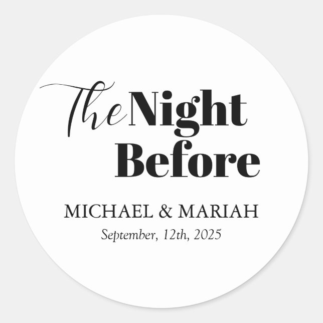 Einfache Elegante Abendessen vor der Probe Runder Aufkleber (Vorderseite)