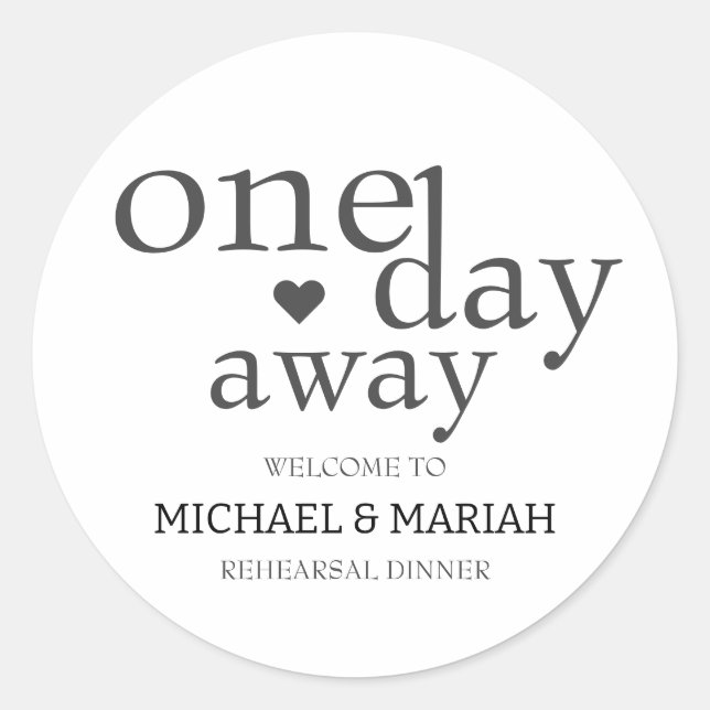 Einfache Elegante Abendessen vor der Probe Runder Aufkleber (Vorderseite)