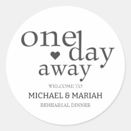 Einfache Elegante Abendessen vor der Probe Runder Aufkleber