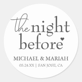Einfache Elegante Abendessen vor der Probe Runder Aufkleber